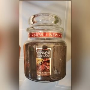 3/$42 medium jar candles - oak & amber incense